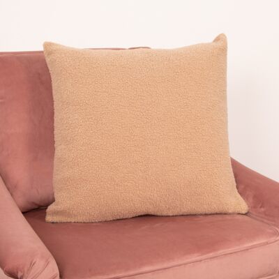 Coussin Teddy marron clair