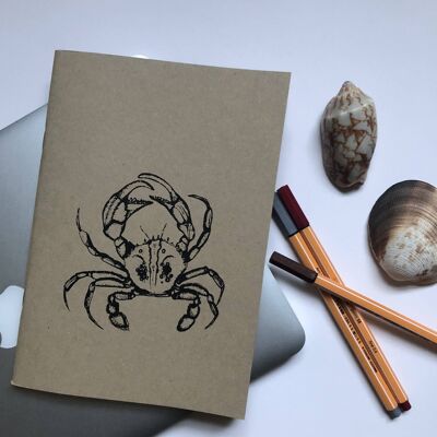 Crab A5 handbedrucktes Tagebuch / Skizzenbuch