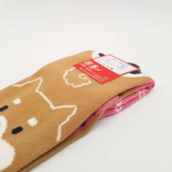 Chaussettes Japonaises Tabi en Coton et Motif Shiba Inu Kawaii Made in Japan Taille Fr 34 - 40 8