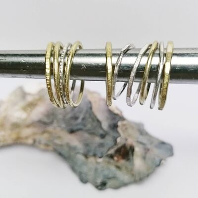 BASE Anillos apilables simples Plata | chapuzón de la suerte