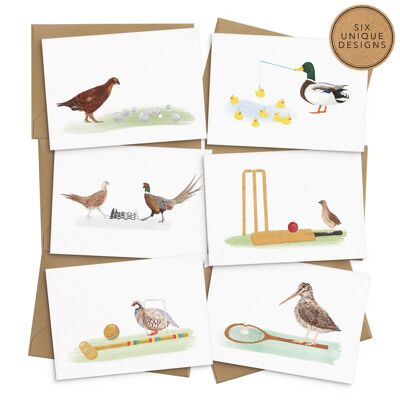 Game Birds-Karten – 6er-Set