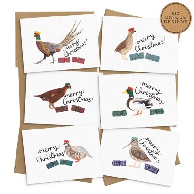 Gioco Cartoline di Natale Uccelli - Set di 6