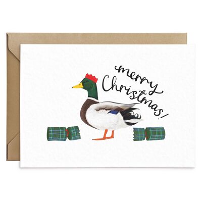 Cartolina di Natale divertente dell'anatra