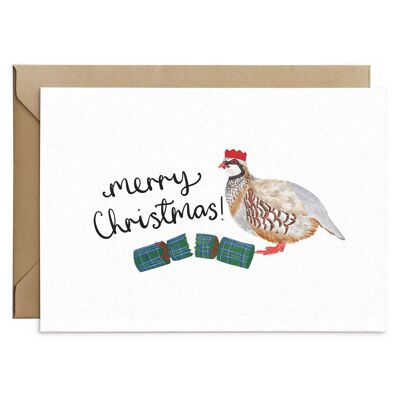 Lustige Rebhuhn-Weihnachtskarte