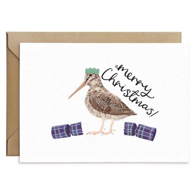 Tarjeta de Navidad Whimsical Woodcock
