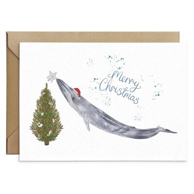 Tarjeta de Navidad Ballena Azul