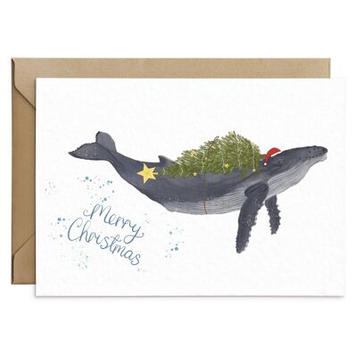 Carte de Noël baleine à bosse