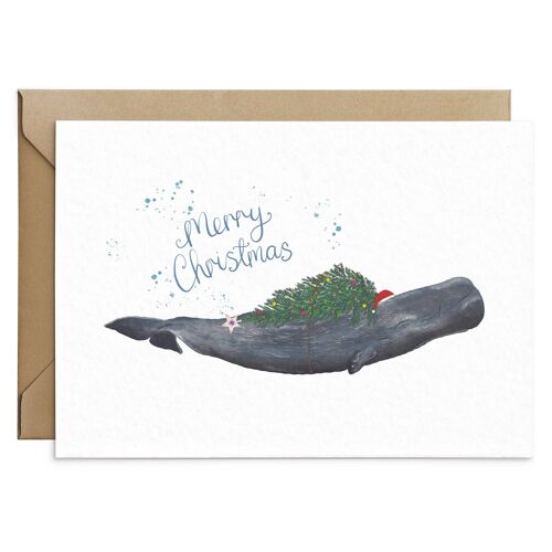 Sperm Whale Christmas Card