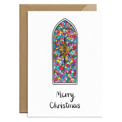 Cartolina di Natale tradizionale in vetro colorato