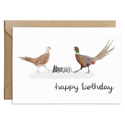 Funny Pheasants Birthday Card