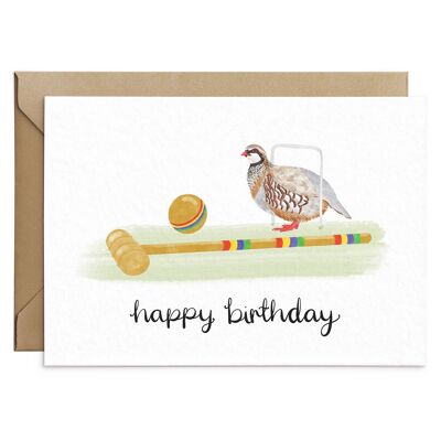 Tarjeta de cumpleaños divertida de la perdiz