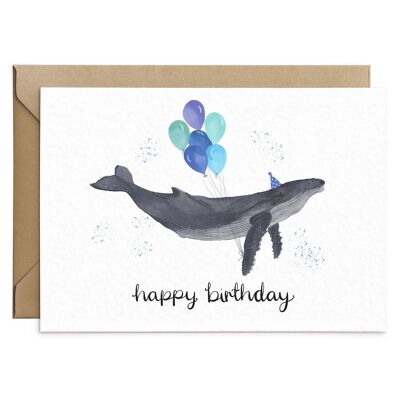 Humpback Whale Birthday Card