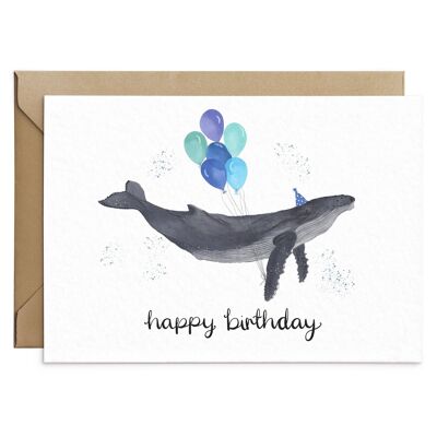 Tarjeta de cumpleaños de ballena jorobada