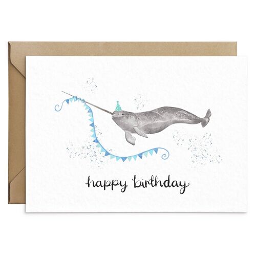 Narwhal Birthday Card