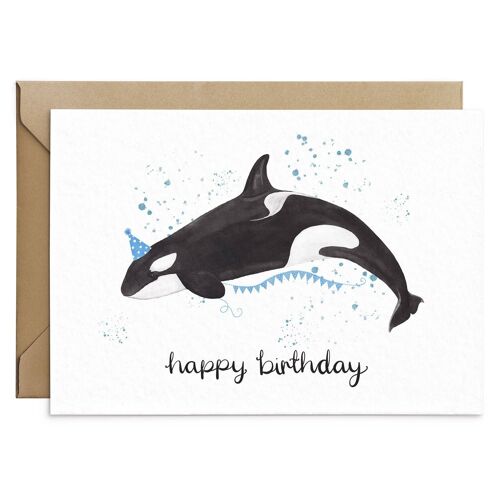 Orca Whale Birthday Card