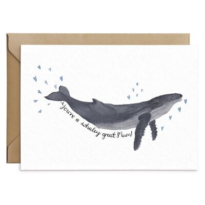 Carte de fête des mères Whale Pun
