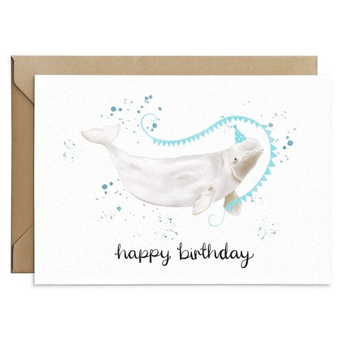 Beluga Whale Birthday Card