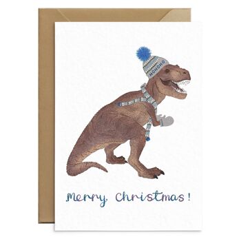 Carte de Noël dinosaure T-rex