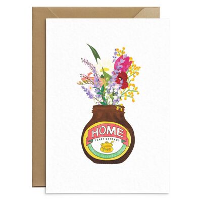 Home Yeast Extract Jar & Flowers Card