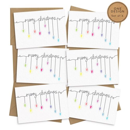 Christmas Lights Cards - Set of 6