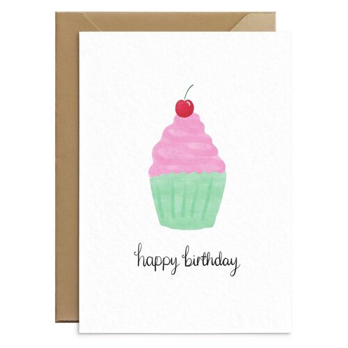 Cherry Cupcake Birthday Card