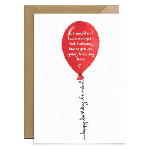 To Grandad From Bump Birthday Red Balloon Card