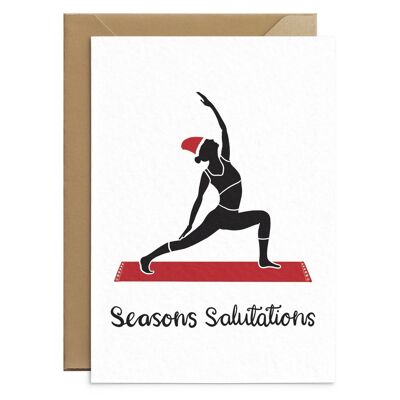 Yoga-Weihnachtskarte Entspannter Krieger