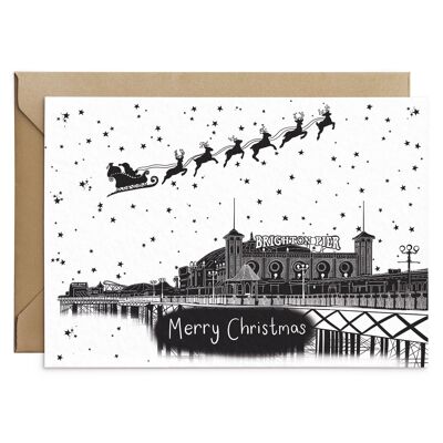 Tarjeta de Navidad del muelle de Brighton