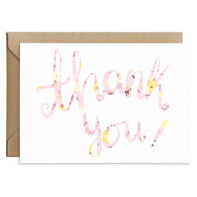 Pink Floral Thank You Card Script