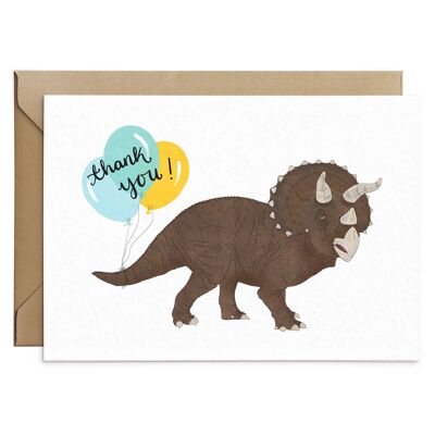 Triceratops lindo dinosaurio gracias tarjeta