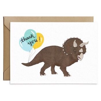 Carte de remerciement dinosaure mignon Triceratops