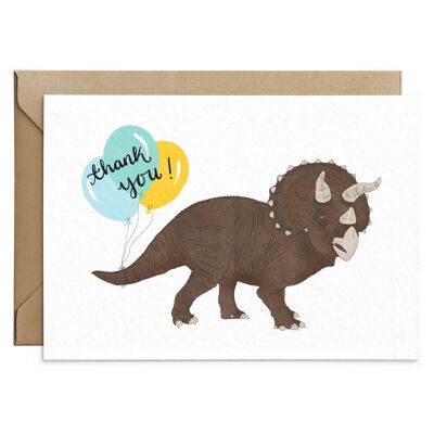 Triceratops Cute Dinosaur Thank You Card