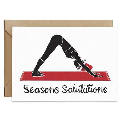 Yoga Christmas Card Down Dog Pose