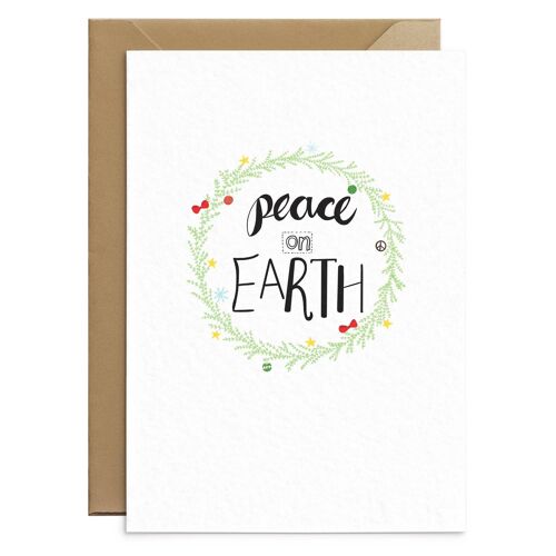 Peace On Earth Christmas Card Colourful