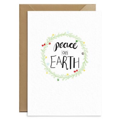 Cartolina di Natale della pace sulla terra colorata