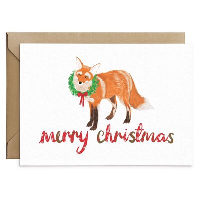 Cartolina di Natale della volpe carina