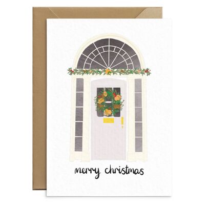 Tür-Kranz-Weihnachtskarte