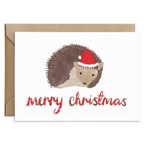 Cute Hedgehog Christmas Card