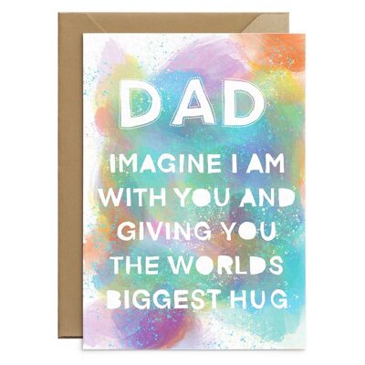 Tarjeta del Día del Padre con el abrazo más grande del mundo