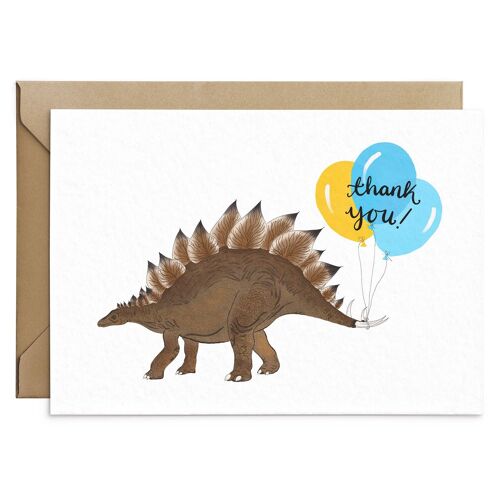 Stegosaurus Cute Dinosaur Thank You Card