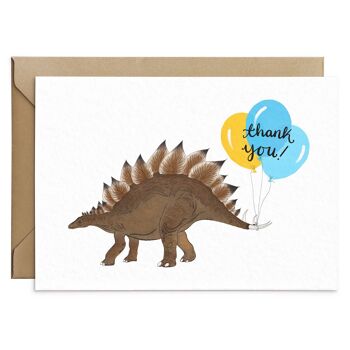 Carte de remerciement dinosaure mignon Stegosaurus