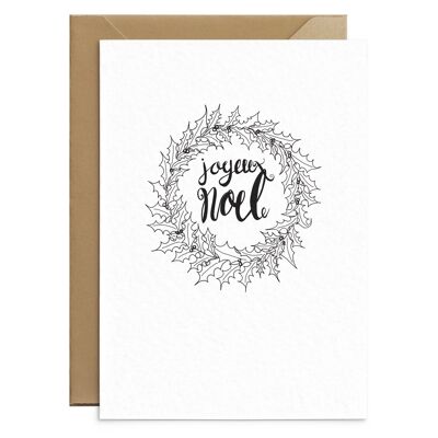 Carte de Noël monochrome Joyeux Noel