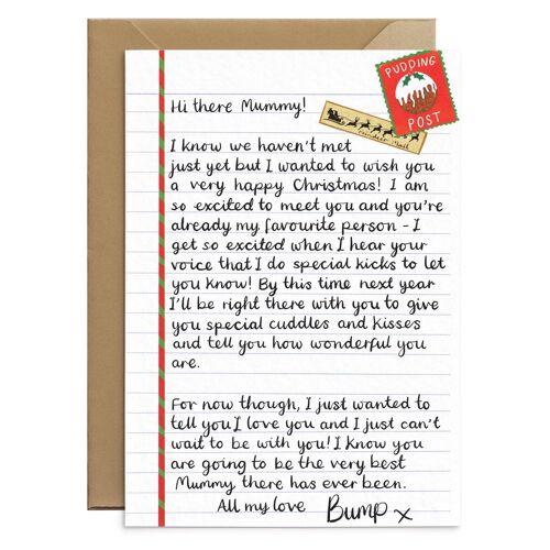 To Mummy From Bump Christmas Card