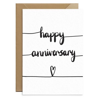 Carta di anniversario in bianco e nero