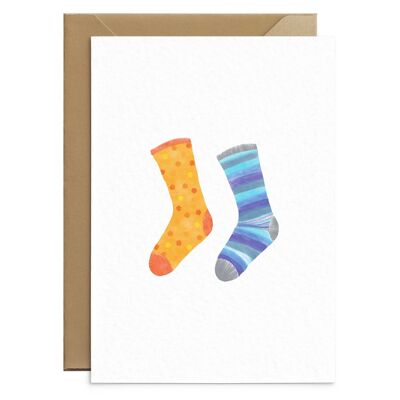 Odd Socks Orange and Blue Card