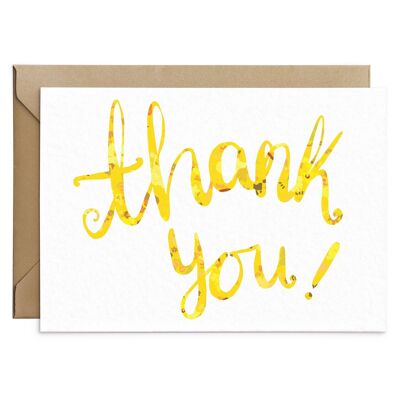 Yellow Floral Thank You Card