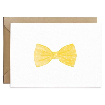 Carte nœud papillon jaune