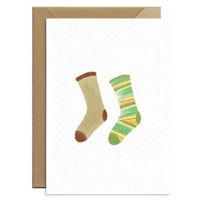 Odd Socks Card Brown and Green