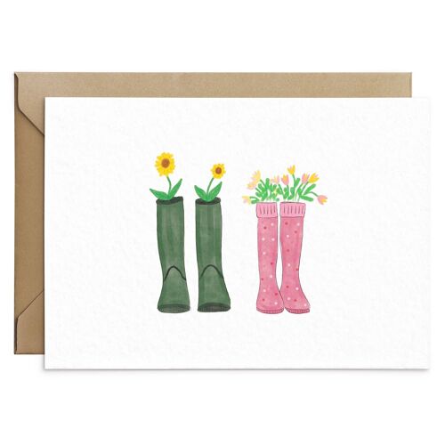 His and Hers Wellies Blank Card
