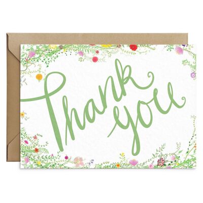 Wildflower Floral Thank You Card